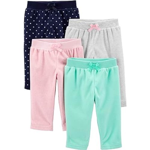 Simple Joys by Carter's Baby Girls' 4-Pack Fleece Pants