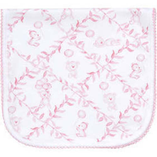 Pink Bears Trellace Burp Cloth,Pink - Nellapima | Maisonette