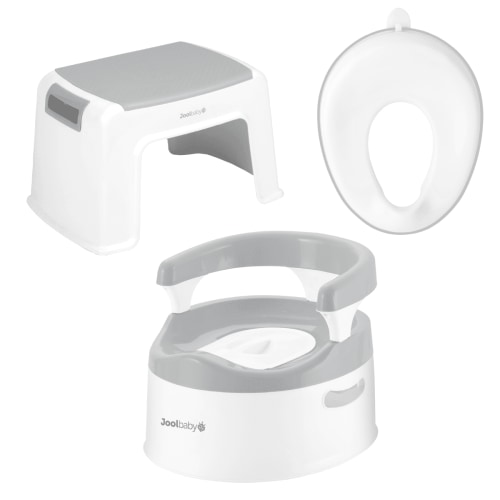 Jool Baby 3-in-1 Potty Training Kit – Potty Chair, Trainer Seat, & Step Stool – Gray