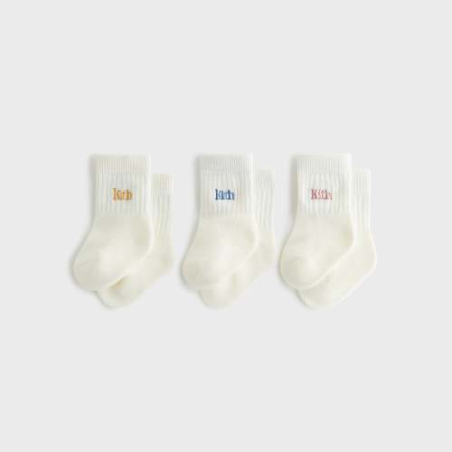 Kith Baby 3-Pack Crew Socks - White