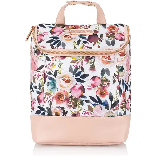 Itzy Ritzy Insulated Bottle Bag – Keeps Bottles Warm or Cool - Holds 3 Bottles & Features Interior Pocket for Ice Pack (Not Included), Blush Floral