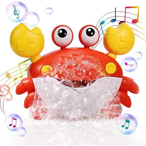 Jovow Crab Bubble Bath Maker for The Bathtub,Blows Bubbles and Plays 12 Children’s Songs,Sing-Along Bath Bubble Machine Baby, Toddler Kids Bath Toys Makes Great Gifts for 3 Years Girl Boy