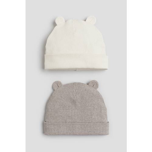 2-PACK RIBBED BEANIES WITH EARS