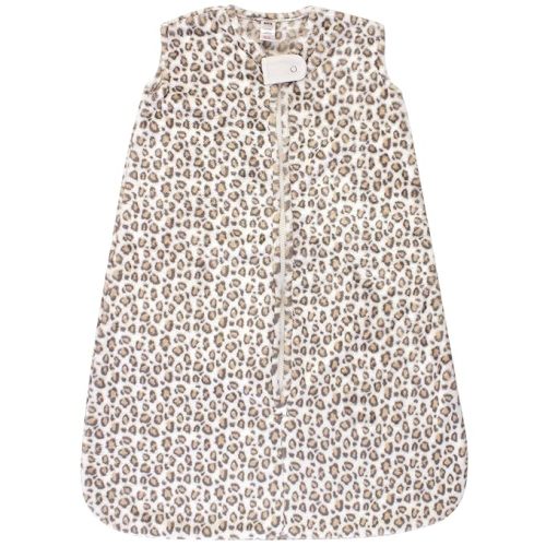 Hudson Baby Unisex Baby Plush Sleeping Bag, Sack, Blanket, Cream Leopard, 6-12 Months