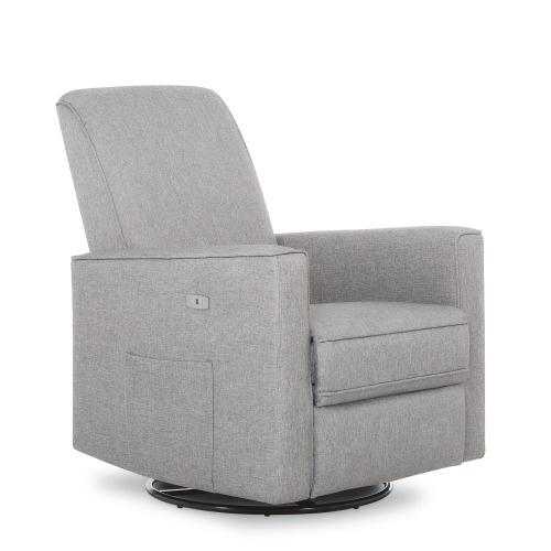 Evolur Harlow Power Recliner Glide Rocker with USB Port, Light Grey, Greenguard Gold Certified