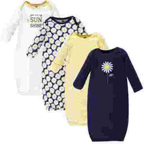 Hudson Baby Girl Cotton Gowns, Daisy, Preemie/Newborn