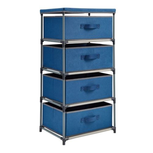 4-Tier Tall Closet Dresser with Drawers - Clothes Organizer and Small Fabric Storage for Bedroom