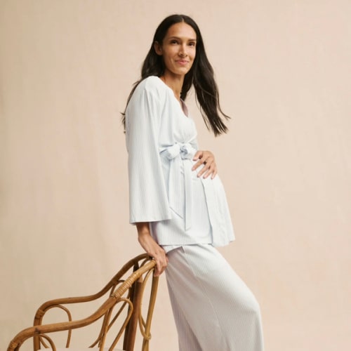 LAKE | Women | DreamModal Pajamas | Fog Maternity Kimono Bundle