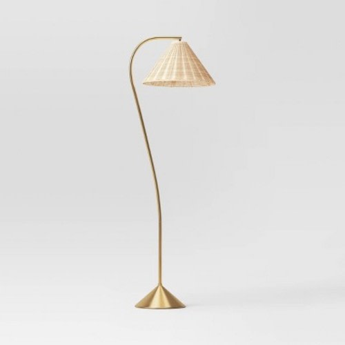 Gooseneck Floor Lamp with Natural Shade - Threshold™, Color: Brass, Size: Light Bulbs Not Included
