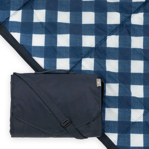 Little Unicorn Outdoor Blanket, Navy Plaid