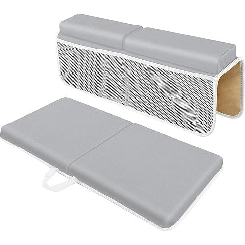 Baby Bath Kneeler and Elbow Rest Pad Set, Memory Foam Cushion with Toy Storage Organizer, Comfortable Bathtub Mat for Bathing Infant Support Non Slip Bath Time Essentials