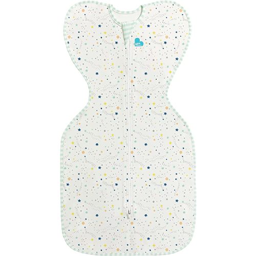 Love to Dream Swaddle UP Organic Lite 0.2 TOG, Stardust, Newborn, 5-8.5 lbs, Get Longer Sleep, Allow Baby to Sleep in Their Preferred Arms Up Position for Self-Soothing, Snug Fit Calms Startle Reflex