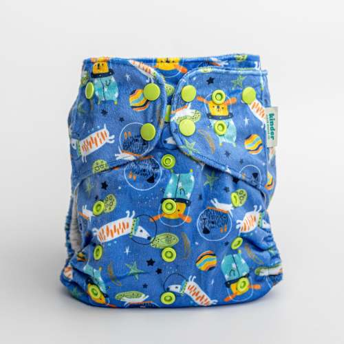 Patterned Basics Lounger Pocket Cloth Diaper — Minky Fleece with Athletic Wicking Jersey