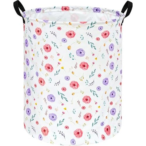 KUNRO Laundry Basket Nursery Hamper Kids Storage Bin Baby Toy Organizer Box Mother's Day Gift Basket for Room Decor