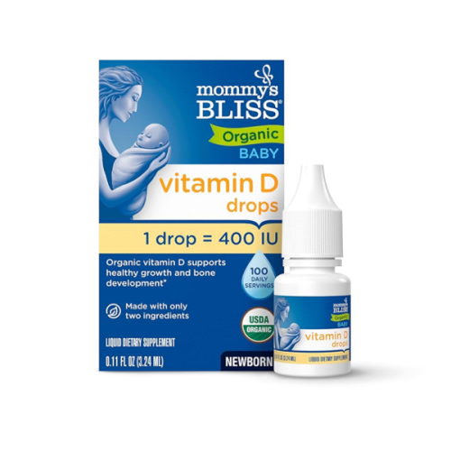 Mommy’s Bliss Organic Vitamin D Drops - Infants and Newborns - Supports Growth and Bone Development - Easy Use - 400 IU Per Drop - 100 Daily Servings