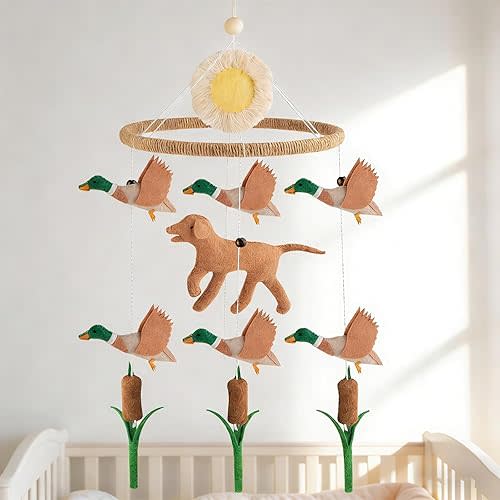 Crib Mobile for Boys Girls, Mallard Duck Baby Mobile for Crib, Mallard Duck Nursery Decor Theme for Infant Bedroom Hanging, Newborn Baby Gift