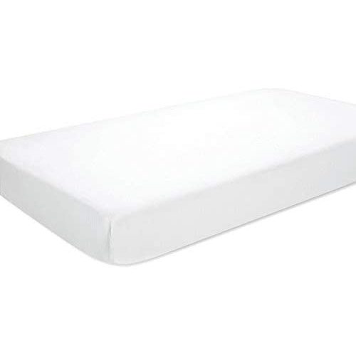 aden + anais Essentials Classic Crib Sheet, 100% Cotton Muslin, Super Soft, Breathable, Tailored Snug Fit, Solid White