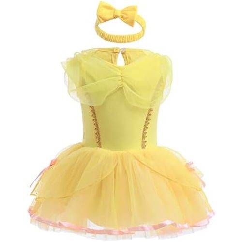 Baby Girls Princess Costume Birthday Bodysuit Romper Tutu Dress w/Headband Halloween Christmas Party Outfits
