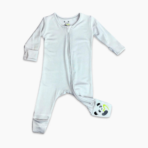 BellaBu Bear Solid Bamboo Convertible Footie - Cloud Grey, 6-9 Months
