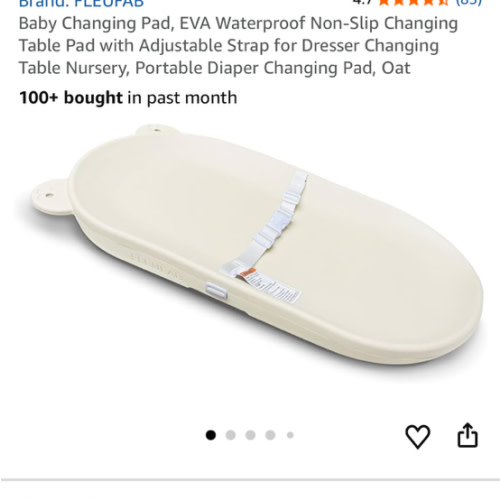 Baby Changing Pad, EVA Waterproof Non-Slip Changing Table Pad with Adjustable Strap for Dresser Changing Table Nursery, Portable Diaper Changing Pad, Oat