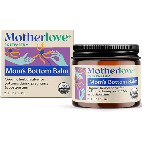 Motherlove Mom's Bottom Balm (2 oz) Organic Herbal Salve w/Witch Hazel for Bottoms During Pregnancy & Postpartum —Non-GMO Ointment