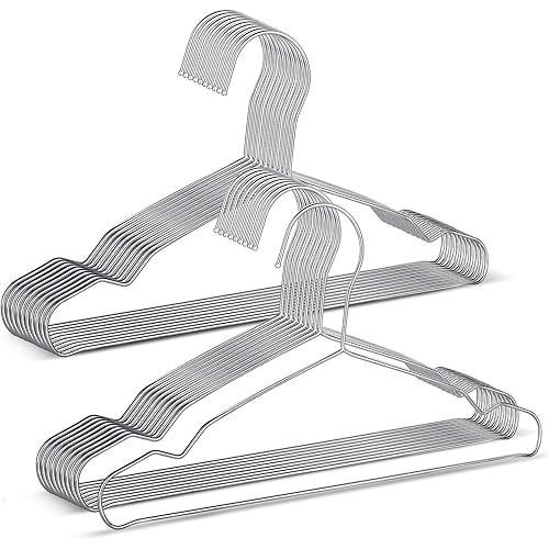 Kids Hangers,12.4 Inches Stainless Steel Heavy Duty Baby Clothing Hangers 20 Pack,Space-Saving Non-Slip Metal Wire Hangers for Kids,Baby,Toddler,Children Clothes
