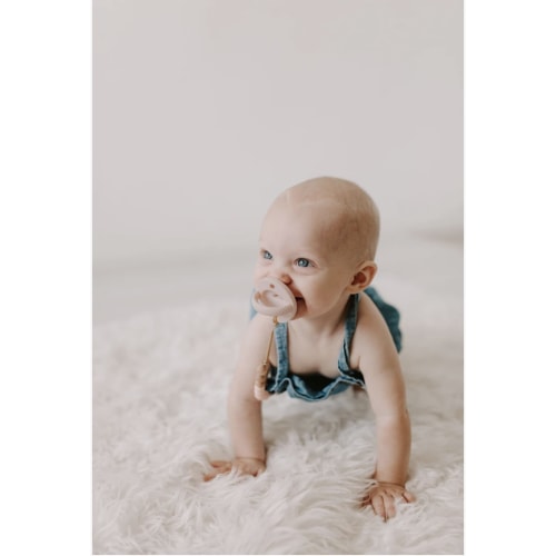 The LUXIE - Pacifier - Nude, Natural Brown, Grey