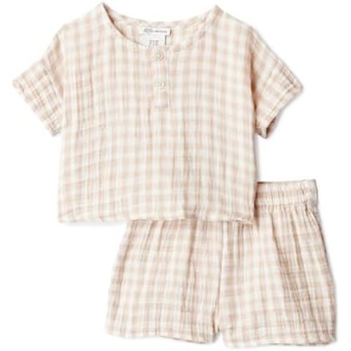 Amazon Essentials x Sofia Grainge Unisex Toddlers' and Babies Cotton Gauze Shirt & Shorts Play Set