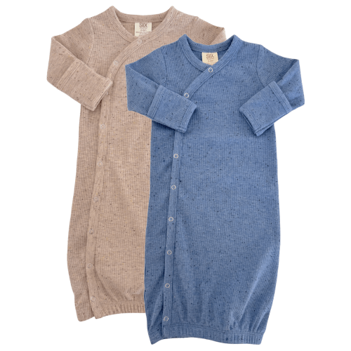 Tan & Blue Speckle / Gown 2-Pack