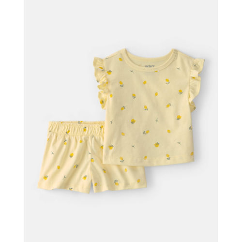 Baby Girl 2-Piece Lemon Top & Short Set - Yellow - Carter's | Carter's