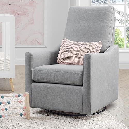 Delta Children Adley Nursery Glider Swivel Chair - Greenguard Gold Certified, French Grey