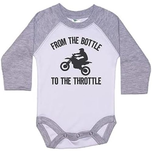 Ebenezer Fire Motocross Onesie/From The Bottle To The Throttle/Baby Dirt Bike Outfit/Raglan