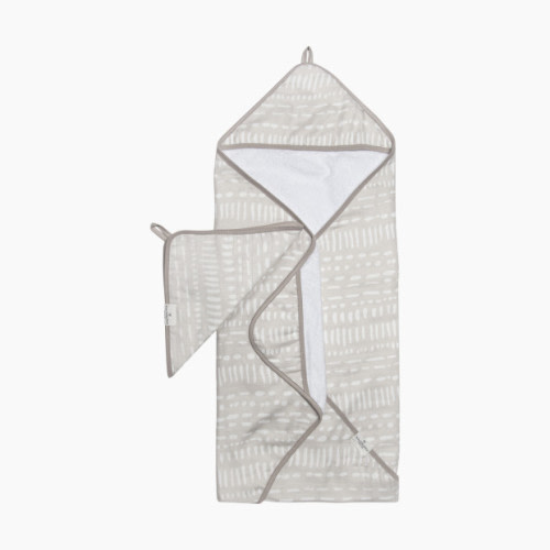 Loulou Lollipop Hooded Towel Set - Grey Mudcloth