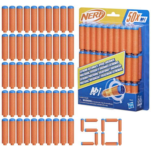 Nerf N Series N1 Darts, 50 Darts, Compatible Only with Nerf N Series Blasters, Outdoor Games