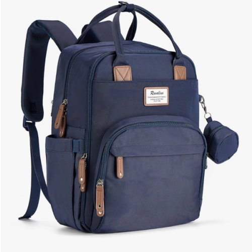 RUVALINO Diaper Bag Backpack, Multifunction Travel Back Pack Maternity Baby Changing Bags, Diaper Changing Totes, Waterproof and Stylish, Navy Blue