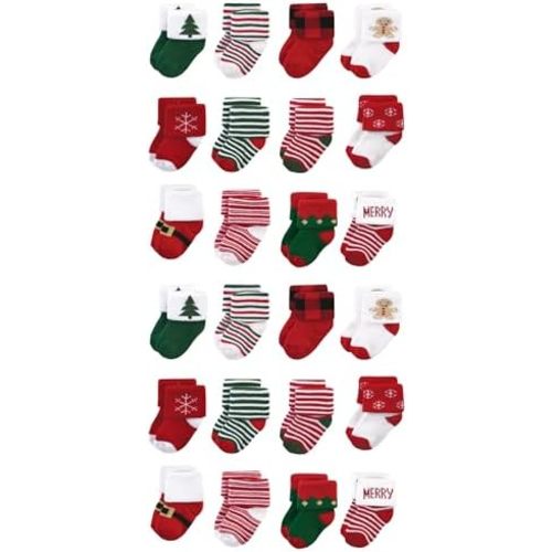 Hudson Baby Unisex Cotton Rich Baby Terry Socks 24-Pack