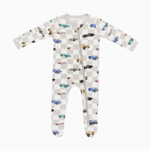 Kyte Baby Printed Zipper Footie - Fast And Furious, 3-6 M