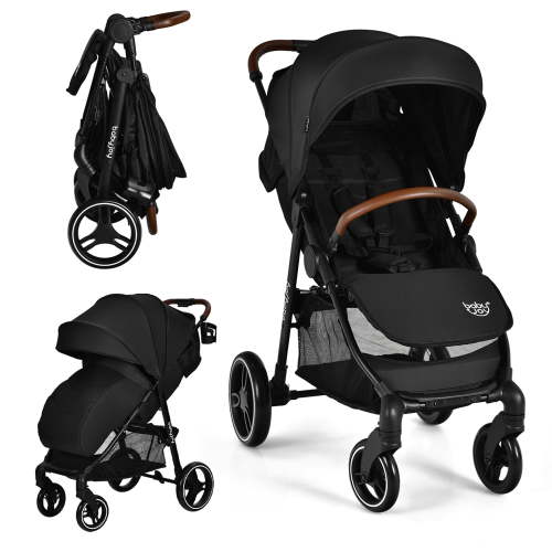 Costway High Landscape Baby Stroller Pushchair with Expandable & Footmuff Canopy 20 lbs 0-3 Years Black