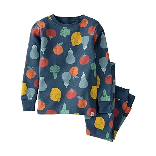 little planet by carter's Baby 2-Piece Pajamas Made with Organic Cotton, Navy Veggies, 9M