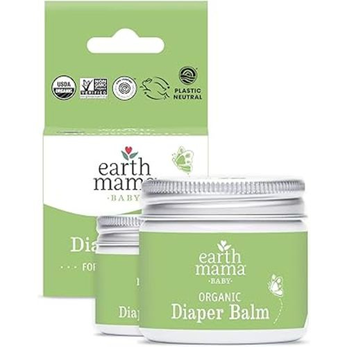 Earth Mama Organic Diaper Balm 2-Ounce | Diaper Cream for Baby | EWG Verified, Petroleum & Artificial Fragrance-Free with Calendula for Sensitive Skin (2-Pack)