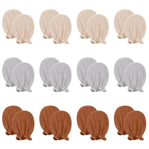 Pro Goleem Muslin Baby Mittens for Newborn, 100% Cotton No Scratch Soft Breathable Gloves for Boys and Girls 0-6 months