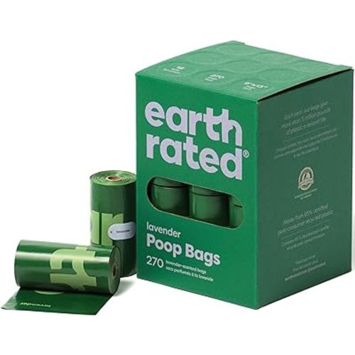 Earth Rated Poop Bags for Dogs, Guaranteed Leak Proof and Extra Thick Waste Bag Refill Rolls, Lavender Scented, 270 Count