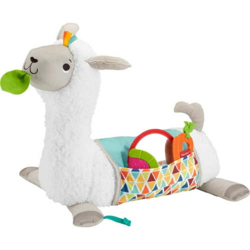 Fisher-Price Grow-with-Me Llama Plush Baby Wedge, Play & Explore Sensory Toys for Newborns, Unisex