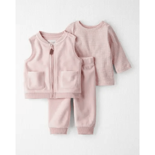3M - Baby Girl 3-Piece Recycled Fleece Set