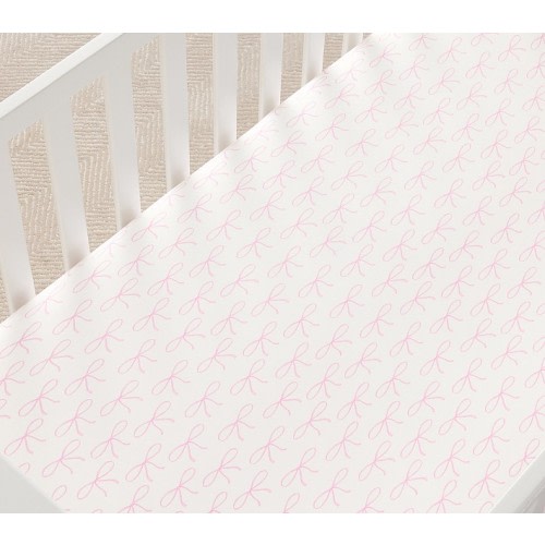 Bows Bamboo Viscose Crib Fitted Sheet