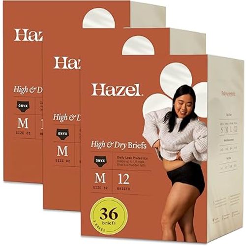 Hazel Disposable Women’s Underwear, High-Waist Pull-Ups for Postpartum & Incontinence, Medium, Ultra-Thin, 36-Count (3-Pack)