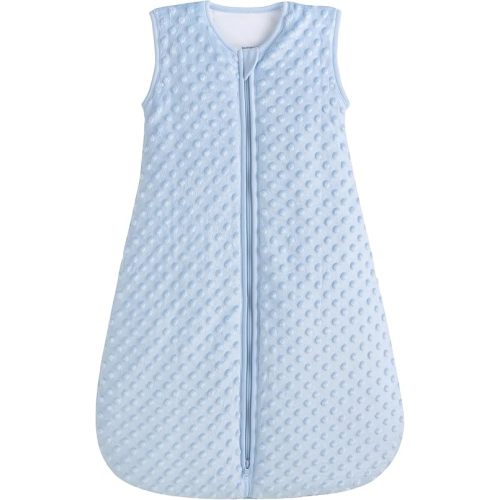 BABYINABAG Warm 2.5 Tog Quilted Winter Model Baby Sleeping Bag and Sack, Plush Minky Dot for Infants and Toddlers (Small (3 - 11 mos))