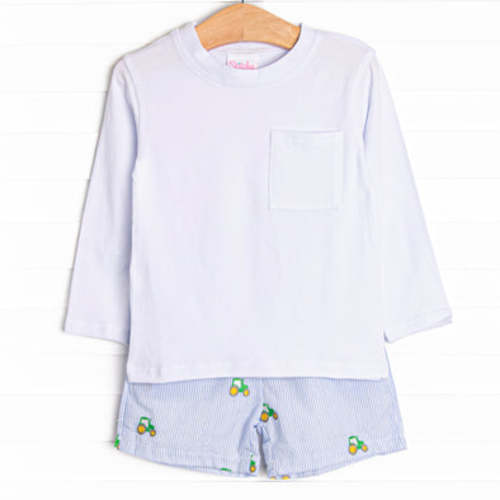 Hometown Hero Embroidered Short Set, Blue – Stitchy Fish