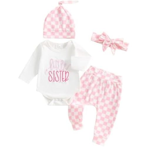 Big Sister Little Sister Matching Outfits Summer Clothes Short Sleeve Romper Big Sister Shirt Bell Bottoms Set
