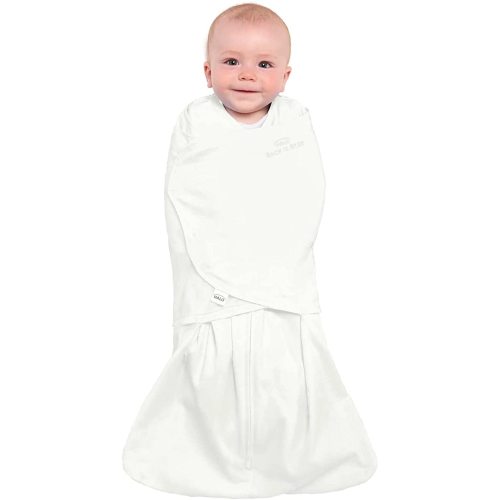 HALO 100% Cotton Sleepsack Swaddle, 3-Way Adjustable Wearable Blanket, TOG 1.5, Cream, Newborn, 0-3 Months - Newborn (Pack of 1)